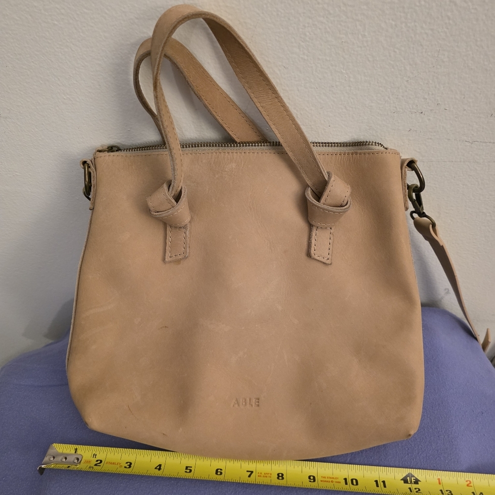 Able Rachel All Leather Crossbody Bag in Mauve